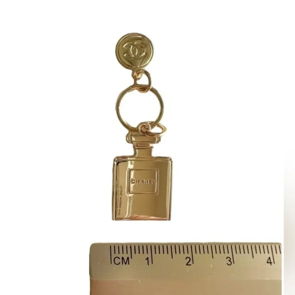Authentic Chanel Double Sided Perfume Bottle Logo Charm & Small Blank Ca… - Picture 2 of 6